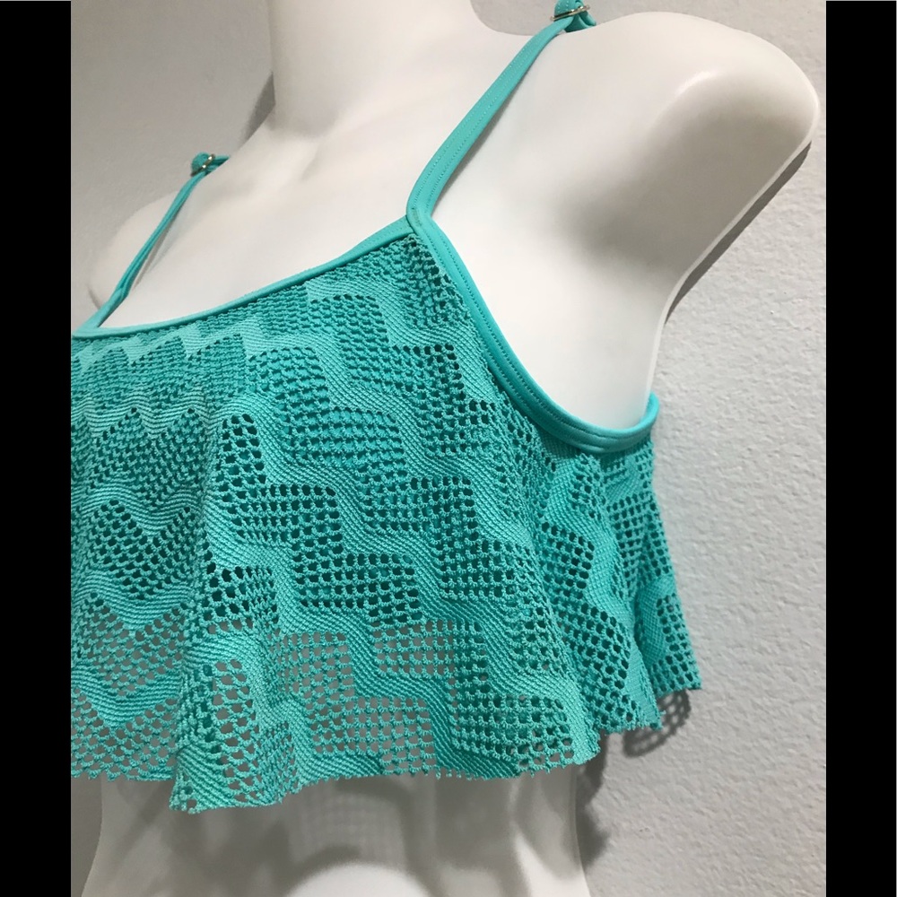 ‼️SOLD‼️ Roxy Seafoam Green Bathing Suit Crop Top - Picture 2 of 6